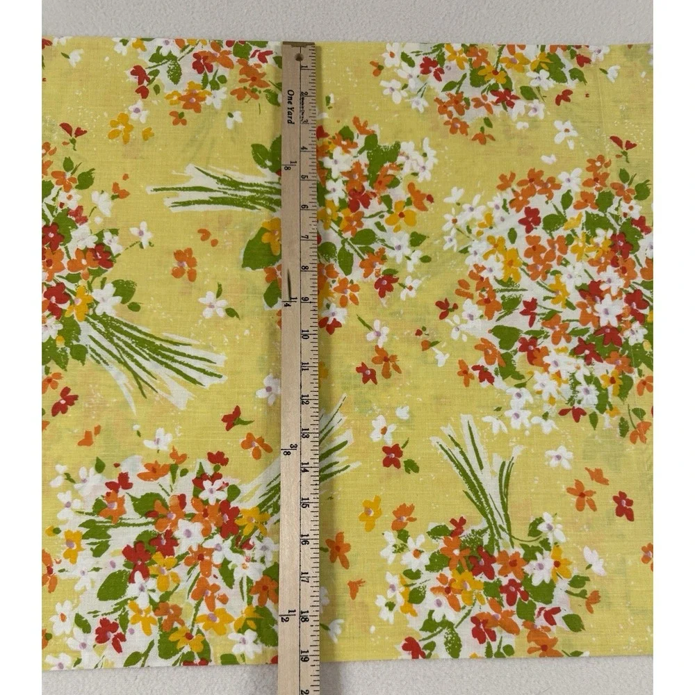 Vintage Floral Yellow Standard Pillowcase Bouquet Cheerful Cottage Country 19x31
